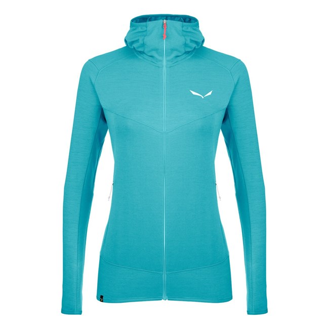 Női Salewa Light Micro Polarlite Full Zip Csuklyás Jacket Kapucnis Pulóver Kék | 9658-UMWHA