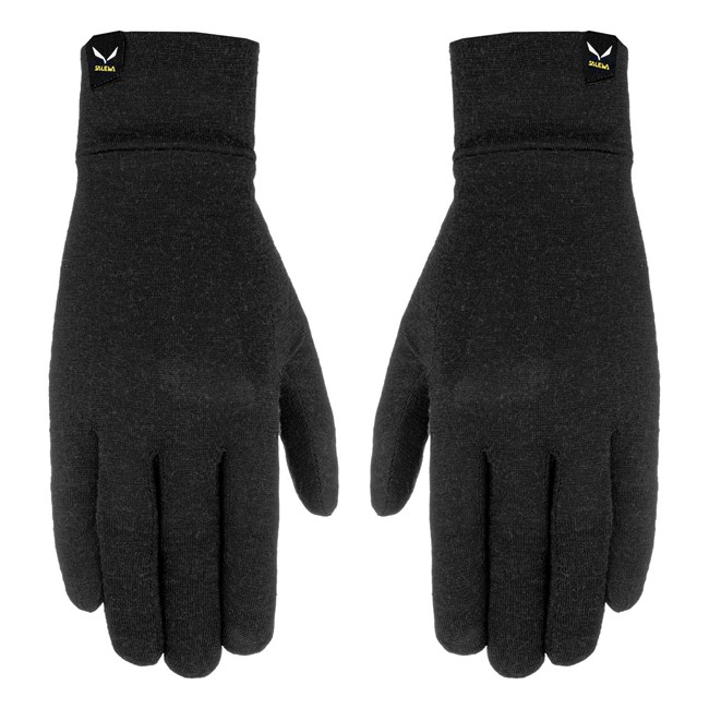 Női Salewa ORTLES WOOL LINER Kesztyű Fekete | 2509-XVQMJ